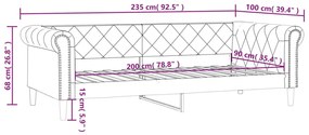 kávészínű műbőr kanapéágy 90 x 200 cm