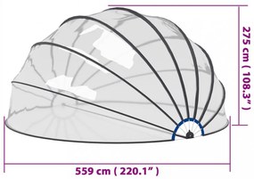 medencekupola 559 x 275 cm