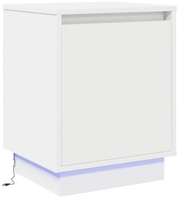 LED világítással ellátott éjjeli szekrények 2 db Fehér 39x34,5x50 cm