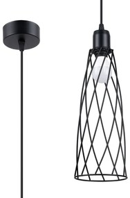 Sollux SL.1165 - Csillár zsinóron SUBA 1xE27/15W/230V fekete