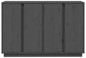 szürke tömör fenyőfa tálalószekrény 120x35x80 cm
