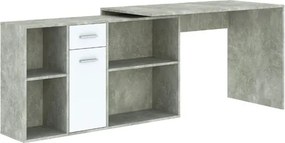 CARROLL 1 ajtós, 1 fiókos íróasztal | Beton + Fehér