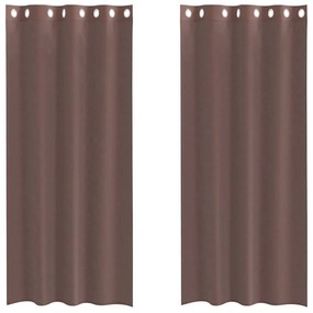 2 db barna fátyolfüggönyök rojtokkal 140x245 cm