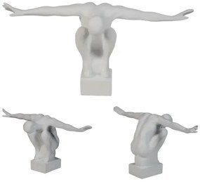 Asztaldísz 19,5x16x38,5 cm gyanta/fehér