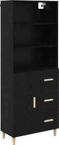 vidaXL Magasfiú fiókkal Fekete tölgy 69,5 x 32,5 x 180 cm Faanyag
