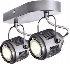 Aca Lighting fali spotlámpa 2xGU10 szürke fém 28x10x16cm Krypton