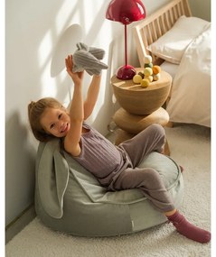 Mentazöld bársony gyerek babzsákfotel Bunny – Wigiwama