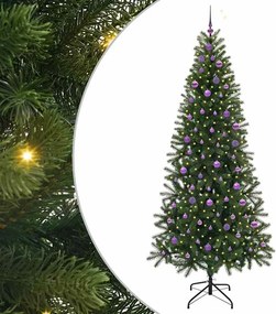 vidaXL Mű karácsonyfa 300 LED-del állvánnyal Zöld 240 cm PE és PVC