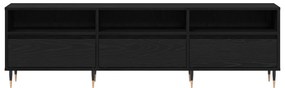 TV szekrény fekete tölgy 150x30x44.5 cm szerelt fa