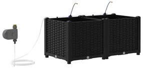 Kerti ültetők Fekete 80 x 40 x 37.5 cm Acél