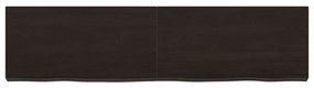 sötétbarna kezelt tömör tölgyfa fali polc 120 x 30 x (2-6) cm
