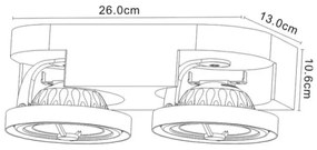 Lucide 22960/20/31 - LED Spotlámpa VERSUM AR111 LED/2x10W/230V fehér