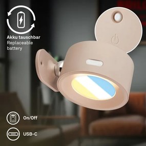 Briloner 3896011 - TARI LED fali lámpa, tölthető és dimmelhető, 1,6 W/5 V, 1500 mAh, bézs