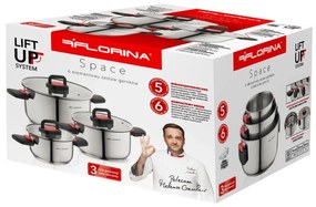 Florina Rozsdamentes acél edénykészlet Space byMateusz Gessler, 6 db