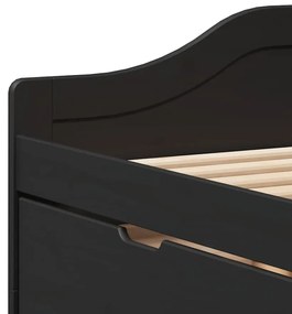 Napozóágy 3 fiókkal matrac nélkül IRUN Fekete 90x200 cm