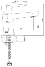 Cersanit S951-045 - Mosdócsap MILLE 13,4 cm fényezett króm + hulladék