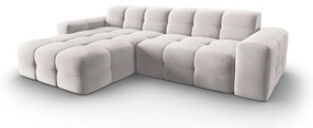 Világosszürke bársony sarokkanapé (bal oldali) Kendal – Micadoni Home