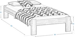 Magnat-Ada fenyő ágykeret natúr 90x200 + ajándék ágyrács