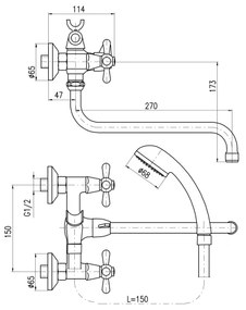 RAV Slezák MK153.5/1 - MORAVA kádkészlet csapteleppel, fényes króm