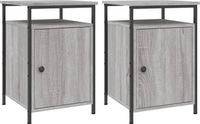 vidaXL 2 db szürke sonoma színű szerelt fa éjjeliszekrény 40x42x60 cm