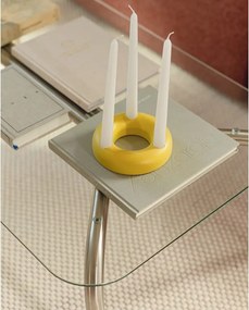 Ezüstszínű dohányzóasztal üveg asztallappal 60x110 cm Uku – noo.ma