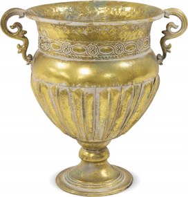 Váza Kaspó Fedél Retro Dekoráció Arany