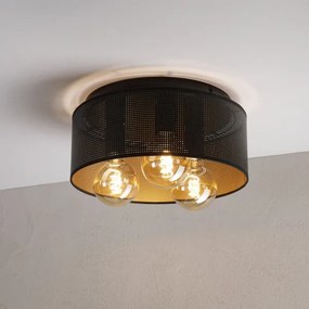 Mennyezeti lámpa SIRJA PLISADO 3xE27/15W/230V Ø 35 cm fekete/arany
