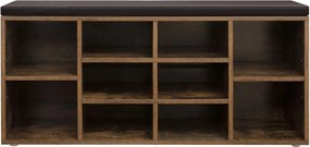 Cipősszekrény paddal TAYLOR 104x30x48 cm, rusztikus barna