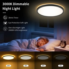 Brilagi - ULTRA SLIM LED fényerőszabályozható lámpatest LED/24W/230V, átmérő 42 cm, fekete + távirányító