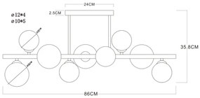 Globo 56133-9D - RIHA LED csillár 9xG9/3W/230V rúdon