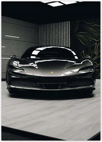 Poszterek 50x70 Fekete Ferrari Autó