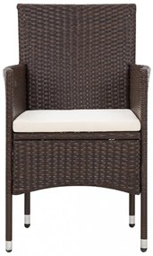 4 részes barna polyrattan kerti ülőgarnitúra párnákkal