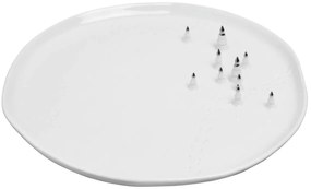 Fehér porcelán tányér SILVER TREES