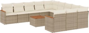 vidaXL 12 részes bézs polyrattan kerti ülőgarnitúra párnákkal