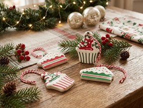 4 db-os CHRISTMAS PATISSERIE karácsonyi dísz szett 6 cm