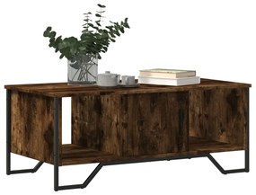 Füstös tölgy színű szerelt fa dohányzóasztal 100 x 51 x 40 cm