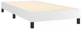 fehér műbőr rugós ágy matraccal 80 x 200 cm