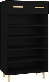 vidaXL fekete szerelt fa cipőszekrény 60 x 35 x 105 cm