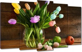 Vászonkép 100x60 Csokor Színes tulipánok