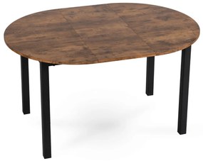 Bővíthető Étkezőasztal Rusztikus Tölgy/Fekete Színben. KANTE 102-142 cm