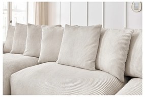 Krémszínű kordbársony sarokkanapé Voltaire – Bobochic Paris