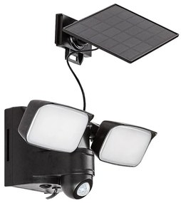 Rabalux 77091 - LESZNO LED napelemes fali lámpa 2x5W, IP54, fekete