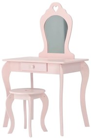 Rózsaszín gyermek fésülködőasztal székkel