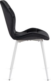 Fekete Bársony Étkezőszék Fehér Lábakkal. LUCKY