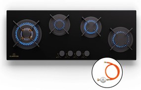 Klarstein Goldflame 4 Slim, gáz főzőlap, 4 égő, önálló, földgáz/propán, rozsdamentes acél