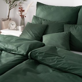 Goldea pamut ágyneműhuzat garnitúra - sötétzöld 140 x 200 és 70 x 90 cm