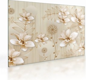 Kép - Arany virágok összetétele (üvegen) (70x50 cm)