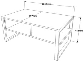Kávésasztal 44,4x100 cm fenyő atlantic