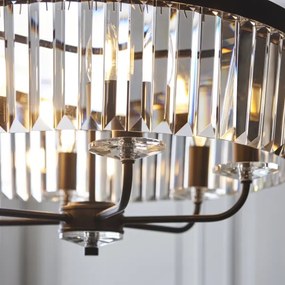 Endon 100711 - CHESTERFIELD láncra függesztett csillár 6xE14/6W/230V, Ø 55 cm, fekete