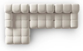 Bézs bársony moduláris sarokkanapé (bal oldali) Bellis – Micadoni